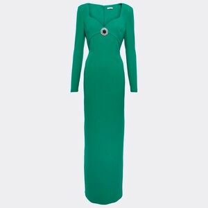 Safiyaa Zhad crepe gown long sleeve maxi dress in green